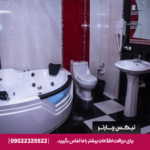 سرویس بهداشتی و حمام مدرن در اتاق دبل هتل Mirage Yerevan با دوش شیشه‌ای و نورپردازی زیبا